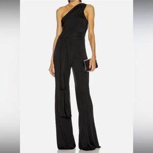 ALEXIS "PARSON" BLACK ONE SHOULDER CLASSIC JUMPSUIT CATSUIT Formal